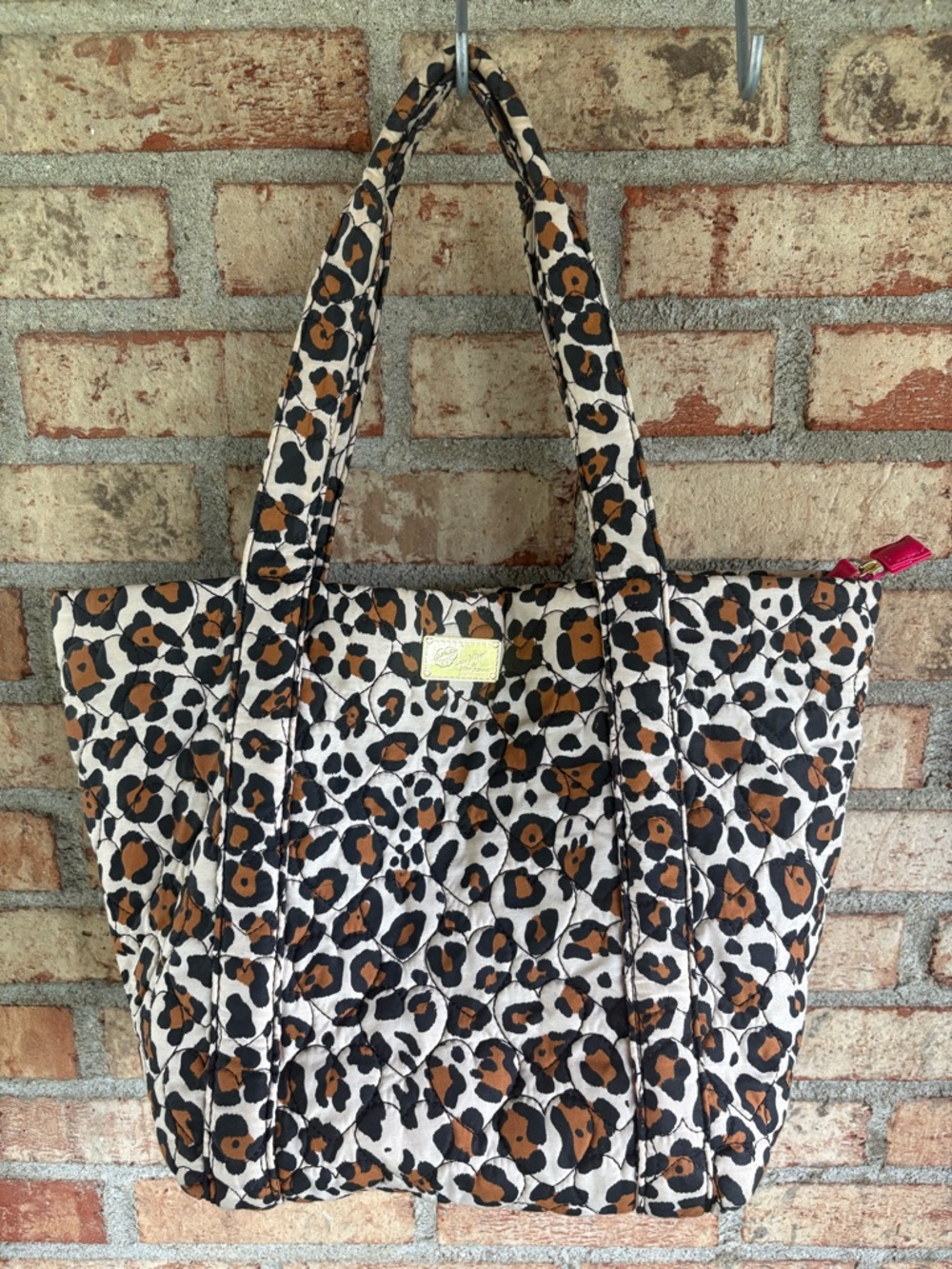Luv Betsey by Betsey Johnson quilted leopard print tote.